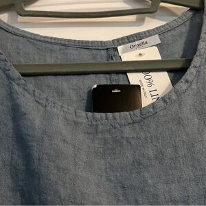 Ornella Paris Linen Tunic Top 3X